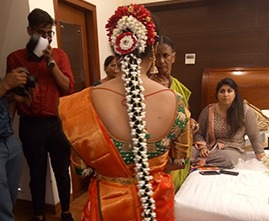 Bridal makeup session by professional makeup artist