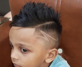Comfortable salon experience for kids during haircut
