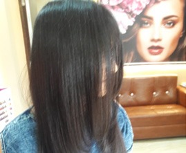 Professional hair styling for female client