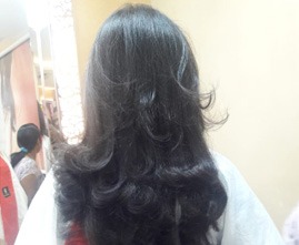Professional hair styling for female client