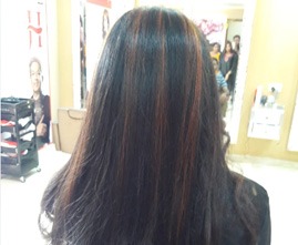 Professional hair styling for female client